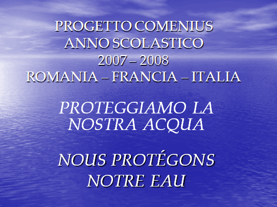 PROGETTO COMENIUS